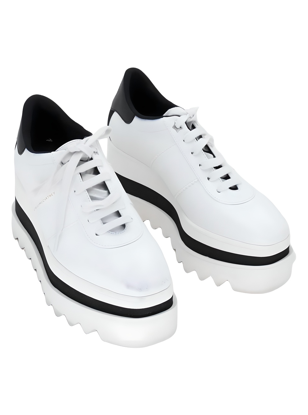 Stella McCartney Sneakelyse Alter Mat White Black 3" Platform Sneakers Size 7M